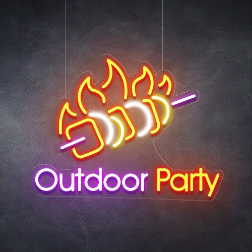 outdoor barbecue neon signs