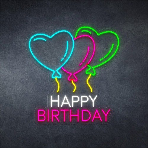 birthday balloon neon signs